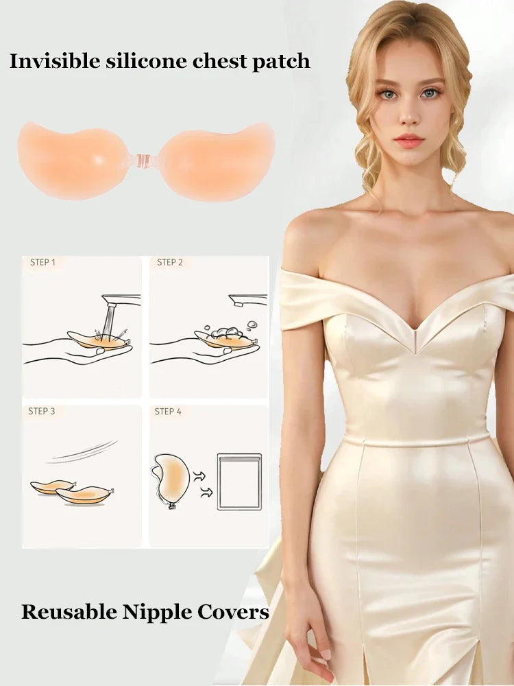 Invisible Adhesive Bra – Reusable Lift Pad for Women