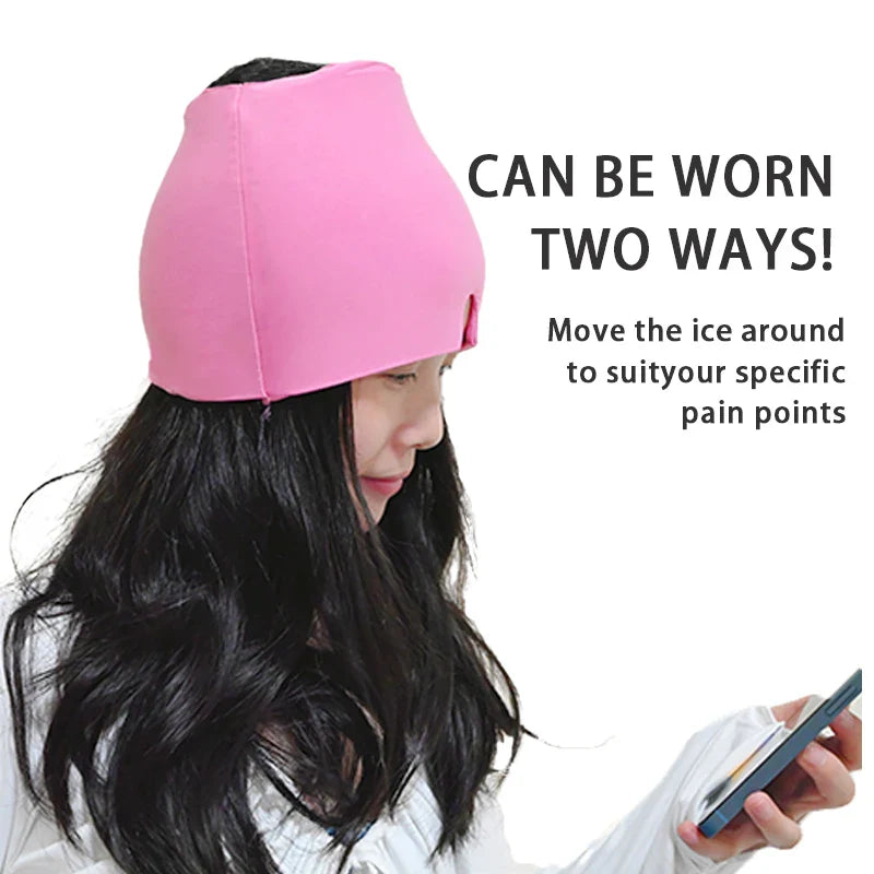 Gel Ice Headache Hat – Cold Compress Migraine Relief Cap